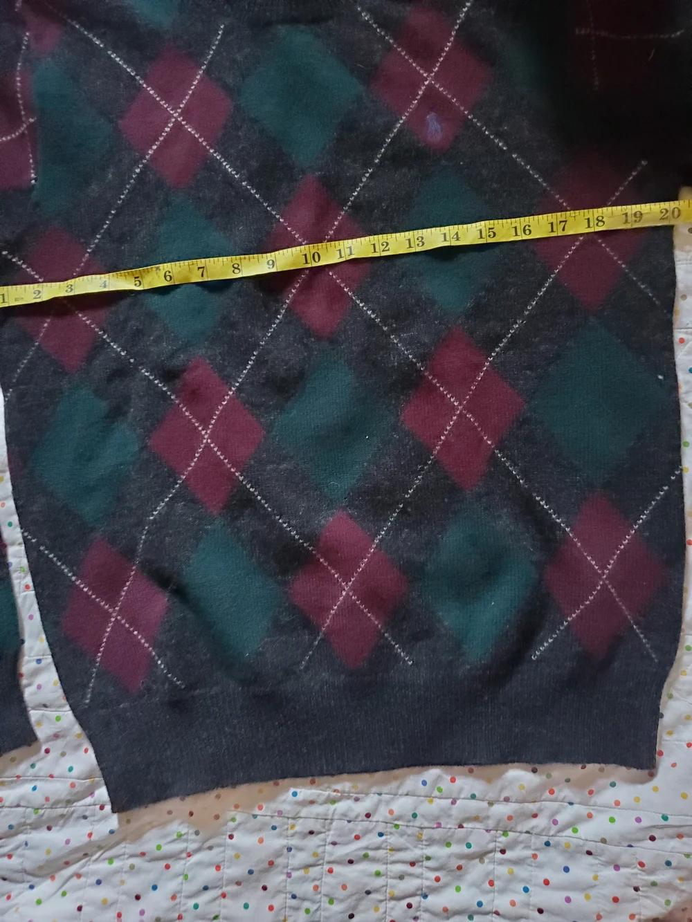 Polo by Ralph Lauren Men’s Teal & Burgundy Argyle Sweater Size Medium